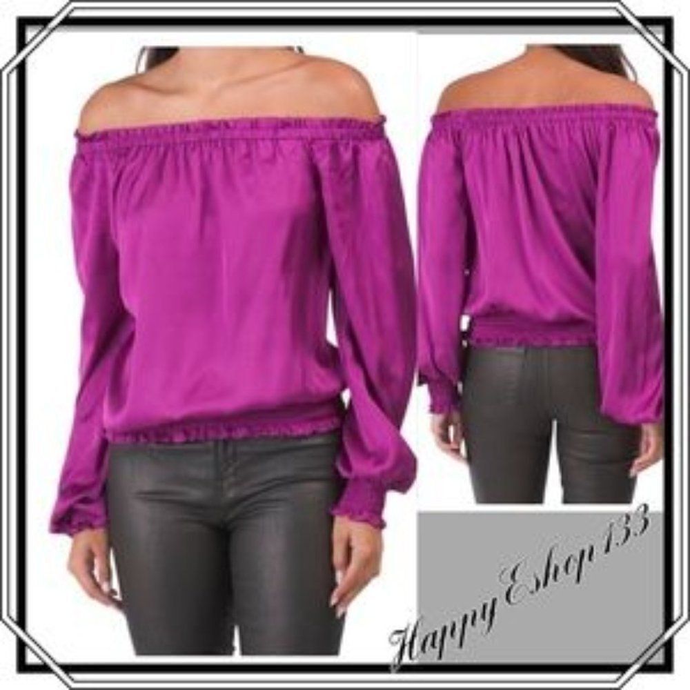 Ramy Brook Women’s Purple Off-Shoulder Top Size Small